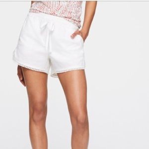 LOFT white boho shorts